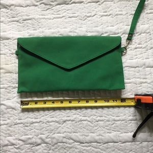 Green Clutch with wrist strap and shoulder strap